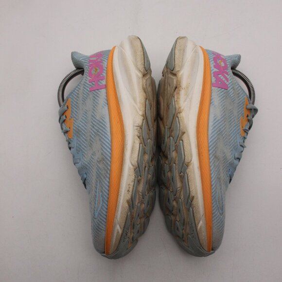 Hoka One One Clifton 9 Women’s Size 8 B Blue Orange Running Sneakers Shoes - Picture 8 of 13
